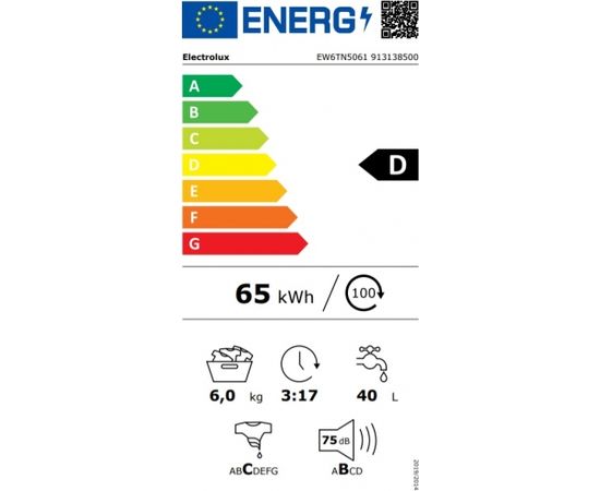 Electrolux EW6TN5061 Veļas mazg. mašīna TOP 6kg 1000apgr.