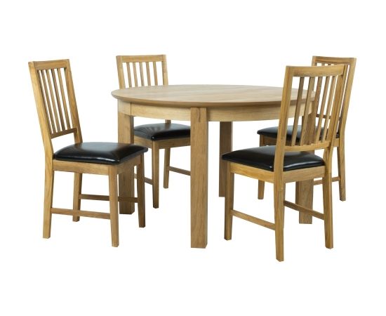 Dining set CHICAGO NEW with 4-chairs (19951), oak