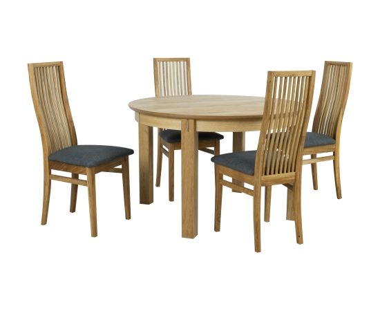 Dining set CHICAGO NEW with 4-chairs (19923), oak