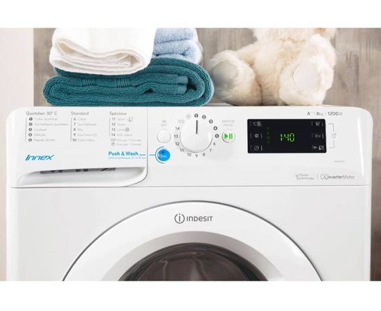 Indesit BDE 861483X WS EU N Veļas mašīna ar žāvētāju 8/6kg 1400rpm