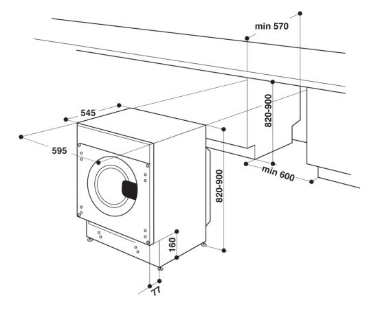 Whirlpool WMWG 71483E EU N veļas mazgājamā mašīna, iebūv., 7 kg, 1400 rpm