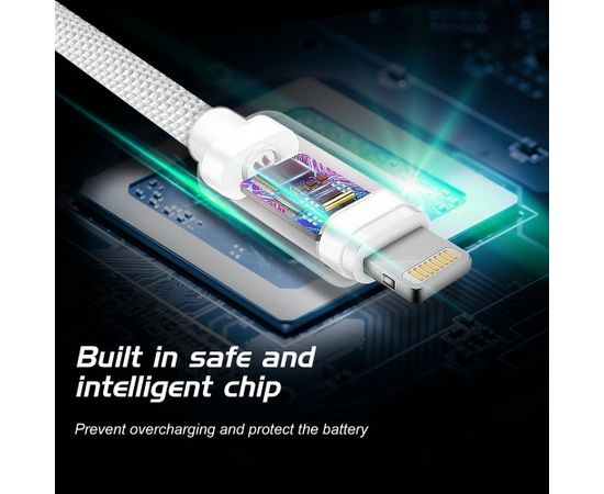 Swissten Textile Universāls Quick Charge 3.1 USB-C uz Lightning Datu un Uzlādes Kabelis 2m Sudraba
