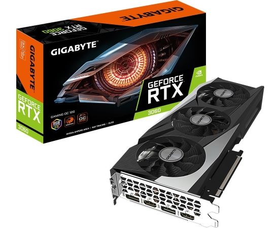 Graphics Card|GIGABYTE|NVIDIA GeForce RTX 3060|12 GB|192 bit|PCIE 4.0 16x|GDDR6|Memory 15000 MHz|GPU 1837 MHz|2xHDMI|2xDisplayPort|N3060GAMINGOC-12GD2.0