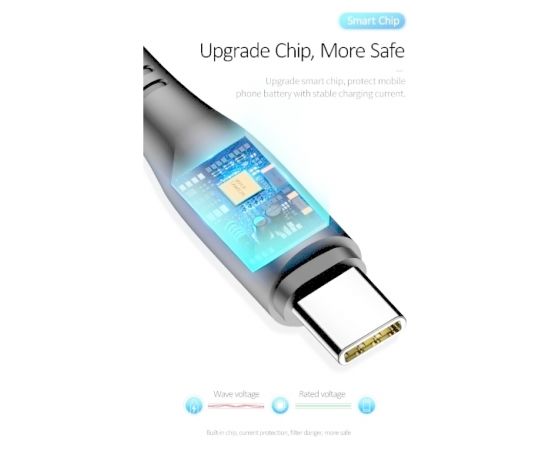 Usams US-SJ267 U18 Flexi PVC Универсальный Type-C на USB Кабель Данных и Заряда 2А с Круглым коннектором Белый