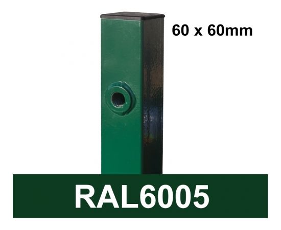 Kvadrātprofilu vārtu stabs RAL6005 H2500/60*60/2mm - 1.73m vārtiem
