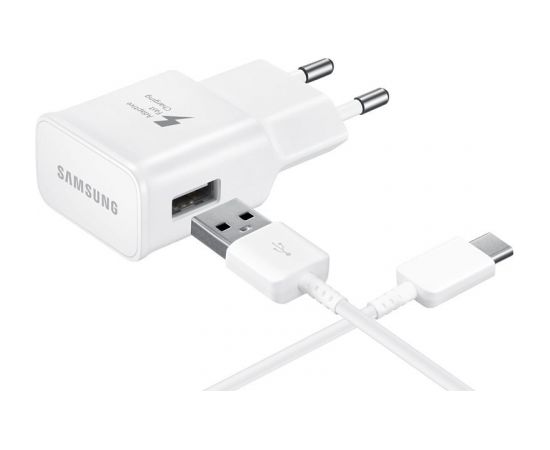 Samsung EP-TA20EWECGWW / Quick Charge 2.0 / 15W Tīkla Lādētājs + Type-C USB Vads