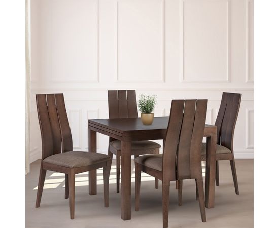 Ēdamistabas komplekts TIFANY ar 4 krēsliem (21906) 90+90xH75,5 cm, izvelkams galds.