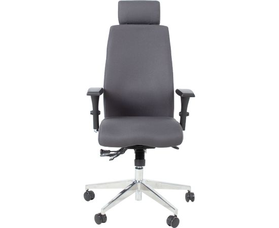 Рабочий стул SMART EXTRA с подголовником 60x63,5-70xH114-123см, сиденье и спинка: ткань, цвет: серый