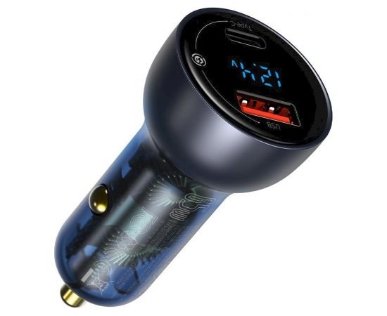 Baseus TZCCKX-0G Автомобильная зарядка USB-C / USB / 3A / 65W / Quick Charge 3.0 + Кабель Черная