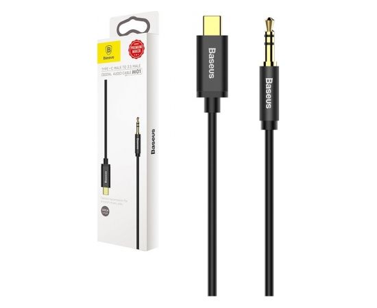 Baseus Yiven Premium audio vads USB-C -> 3.5 mm 1.2m melns (EU Blister)