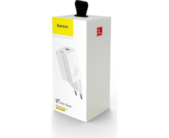 Baseus CCALL-BX02 tīkla lādētājs USB / 24W / 3A / Quick Charge 3.0 / balts