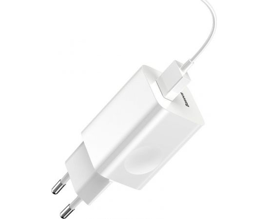 Baseus CCALL-BX02 сетевое зарядное устройство USB / 24W / 3A / Quick Charge 3.0 / белое