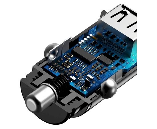 Baseus CCALL-YS01 Автомобильная зарядка USB-C / USB / 5A / 30W / QC 4.0 / PD 3.0 / SCP / AFC Черная