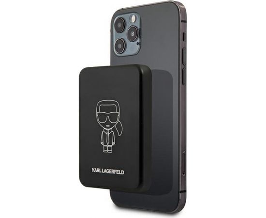 Karl Lagerfeld KLPBMSOIBK Powerbank MagSafe Переносная зарядная батарея 2.1A / 5V / 3000mAh / Черная