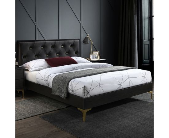 Кровать POEM 160x200см, темно-серый бархат