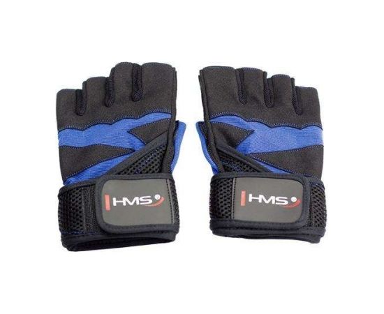 Men's Fitness Gloves HMS RST02 Black-Blue - S