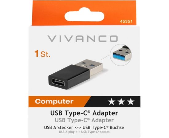 Vivanco адаптер USB-A 3.1 - USB-C (45351)