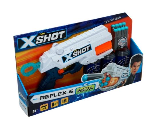 Пистолет с порол. дротиками 27 метров дальность X-Shot Reflex-6 ZURU 8 g+ CB44768