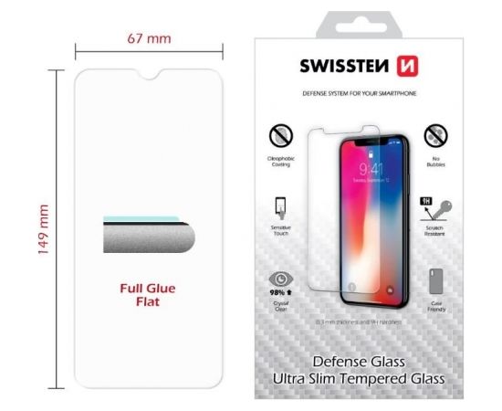 Swissten Ultra Slim Tempered Glass Premium 9H Aizsargstikls Huawei Y6s