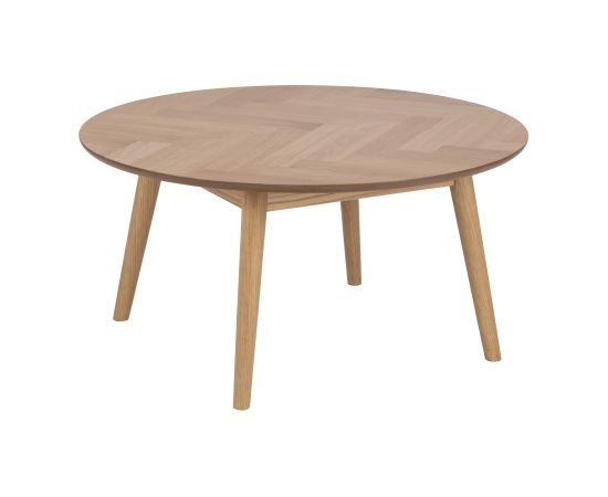 Coffee table NAGANO, D90xH45cm, herrringbone oak