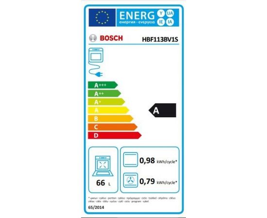 Bosch HBF113BV1S s2 Cepeškrāsns, balta, LED Iebūvējama