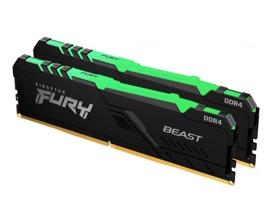 Kingston Fury Beast RGB Memory, DDR4, 32GB, 3600MHz, CL18 (KF436C18BBAK2 / 32)