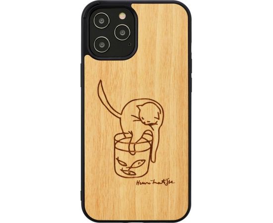 MAN&WOOD case for iPhone 12 Pro Max cat with red fish