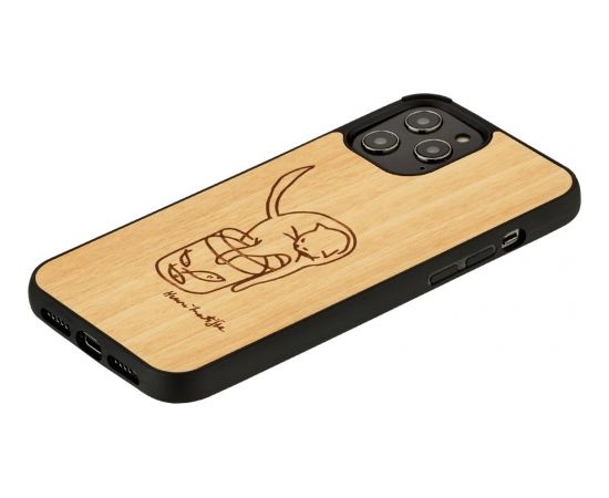 MAN&WOOD case for iPhone 12 Pro Max cat with red fish