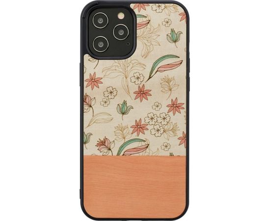 MAN&WOOD case for iPhone 12 Pro Max pink flower black