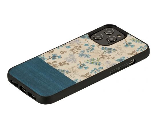 MAN&WOOD case for iPhone 12 Pro Max blue flower black