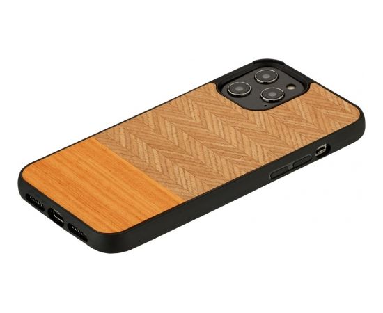MAN&WOOD case for iPhone 12 Pro Max herringbone arancia black