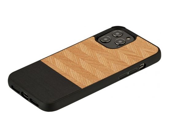 MAN&WOOD case for iPhone 12 Pro Max herringbone nero black