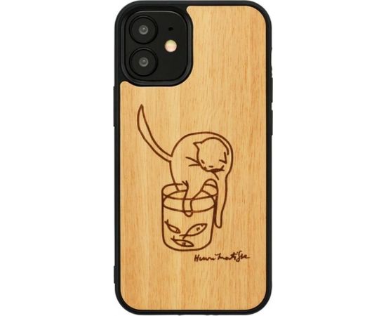 MAN&WOOD case for iPhone 12 mini cat with red fish