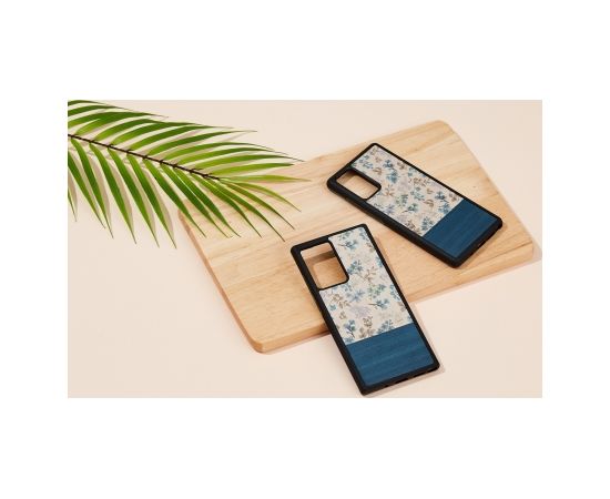MAN&WOOD case for Galaxy Note 20 blue flower black
