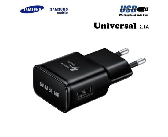 Samsung EP-TA20EBE Adaptīvs - Universāls 15W Lādētājs USB 2A Ligzdas Galaxy S8 / Galaxy S8 Plus  Melns (OEM)