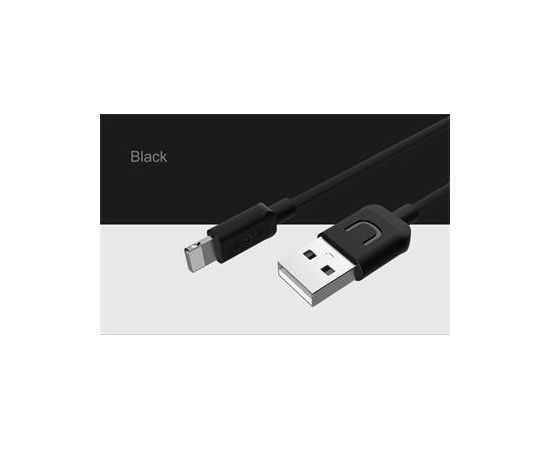 Usams U-TURN Universāls Silikona Apple Lightning (MD818ZM/A) USB Datu un uzlādes Kabelis 1m Melns