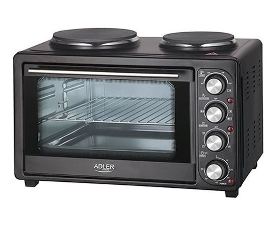 Adler AD 6020 Mini cepeškrāsns ar 2 sildelementiem 36L 2500W Mini cepeškrāsnis un virsmas