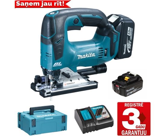 DJV182RTJ Akumulatora figūrzāģis, 18 V 2x5,0Ah Li-on, LED Makita