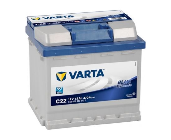 Varta C22 52Ah 470A 207*175*190 Blue akumulators