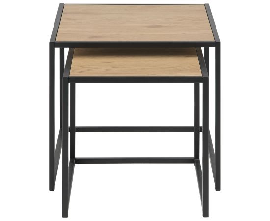Придиванный столик SEAFORD 2шт, cтолешница: мебельная пластина с ламинированным покрытием, цвет: дуб, рама: металл, цвет
