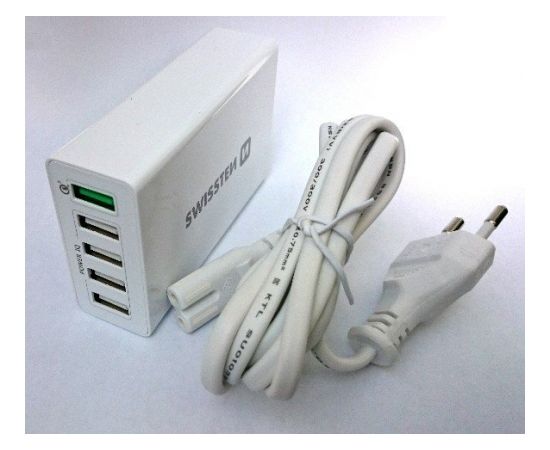 Swissten Qualcomm 3.0 QC Premium Tīkla Lādētājs USB 5x 2.1A / 50W Balts (Bulk)