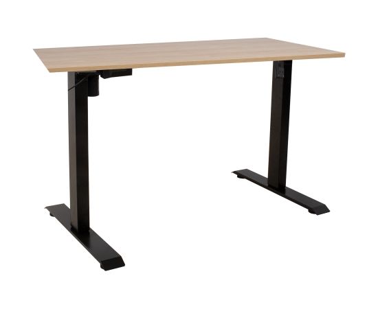 Desk ERGO with 1-motor 160x80xH71-121cm hickory / black