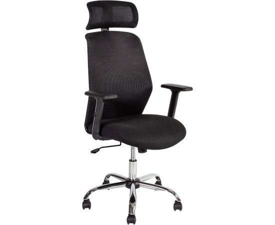 Darba krēsls FABIA 62x63xH117-126cm, materiāls: audums, krāsa: melns