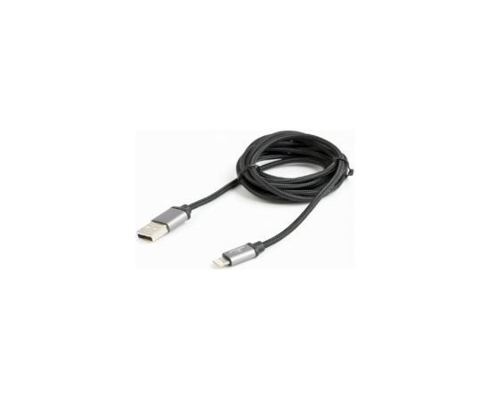 Gembird cotton braided USB Lightning 1.8m Black