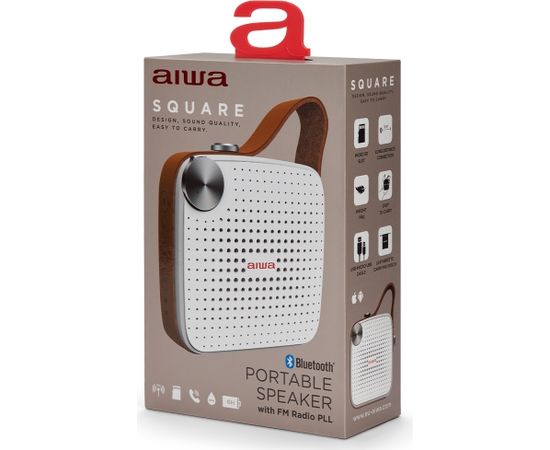 Bluetooth bezvadu skaļrunis Aiwa BS-100GY white/grey