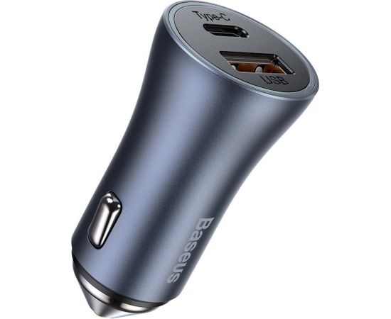 Baseus Golden Contactor Pro car charger, USB + USB-C, QC4.0+, PD, SCP, 40W (gray)