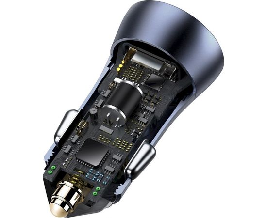 Baseus Golden Contactor Pro car charger, USB + USB-C, QC4.0+, PD, SCP, 40W (gray)