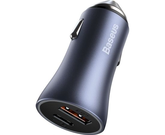 Baseus Golden Contactor Pro car charger, USB + USB-C, QC4.0+, PD, SCP, 40W (gray)