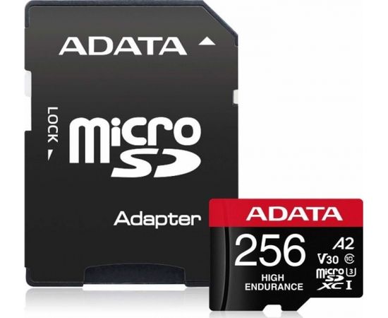 A-data ADATA High Endurance MicroSDXC 256 GB Class 10 UHS-I/U3 A2 V30 (AUSDX256GUI3V30SHA2-RA1)