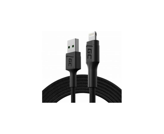 Green Cell GC PowerStream USB Male - Lightning Male Fast Charging 2m Black